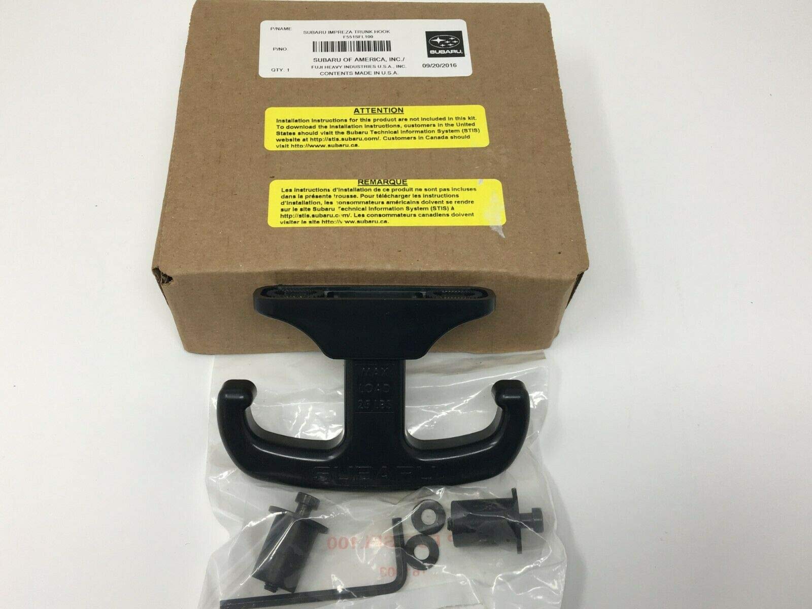 

Subaru F551SFL100 Trunk Cargo Hook, 1 Pack unisex-adult чёрный