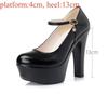 6 8 11 13cm Small Size 32-43 Comfortable Soft Leather Shoes Mary Janes 2025 Womens Block High Heels Shoes Dress Office Model Mom