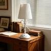 Modern Nordic LED Table Lamp with White Pleated Fabric Shade Bow Knot Design Bedside Desk Light for Bedroom Decor
