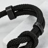 Yousheng Adjustable Men Rope Bracelet Infinity Knot Bracelet Simple Black Rope Bracelet with Card Gift for Husband Boyfriend Brother