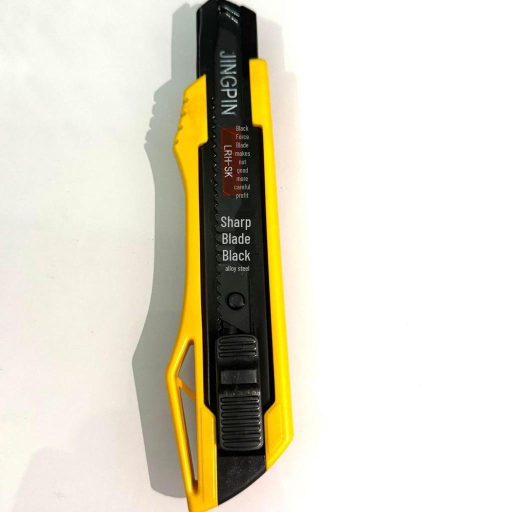 18mm All-Black Blade Utility Knife - Sharp, Durable Wallpaper & Paper Cutter with Thick ABS Handle