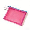 Double Zipper Mesh Storage Bag  Ultra Wear-proof Visible Double Layer Makeup Pouch Portable Travel Toiletry Bag with Handle