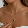 European and American Simple Stainless Steel Square Pendant, Clavicle Necklace, Women's Niche Thin Chain Double-layer Versatile Item Jewelry