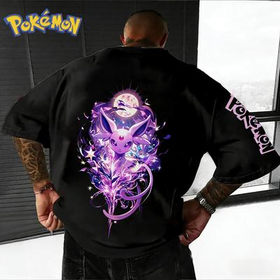 Game Espeon Printed Cotton T-shirt 2026 Men's and Women's Summer New Hip-hop Trend Casual Loose Y2K Parent-child Top