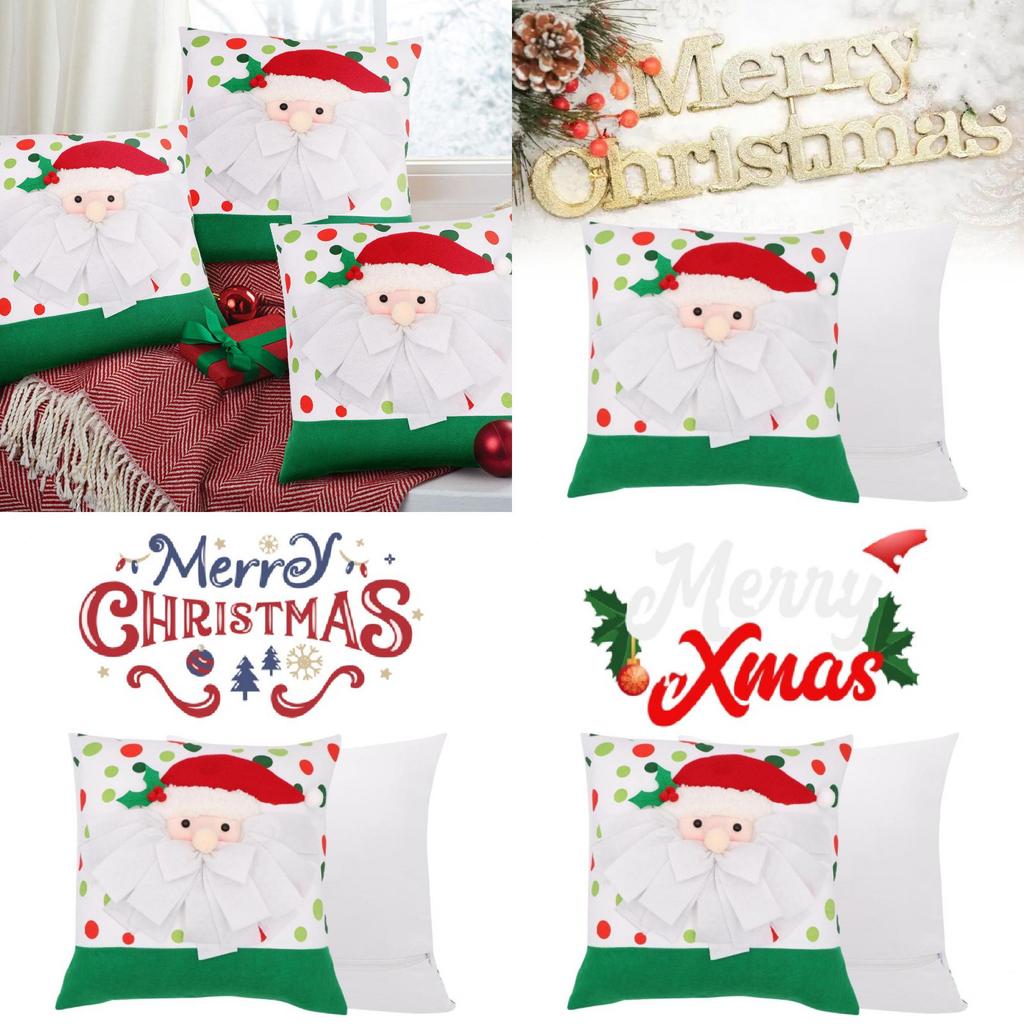 Festive Christmas Santa Claus Pillow Cover Cozy Decorative Cushion For Holidays