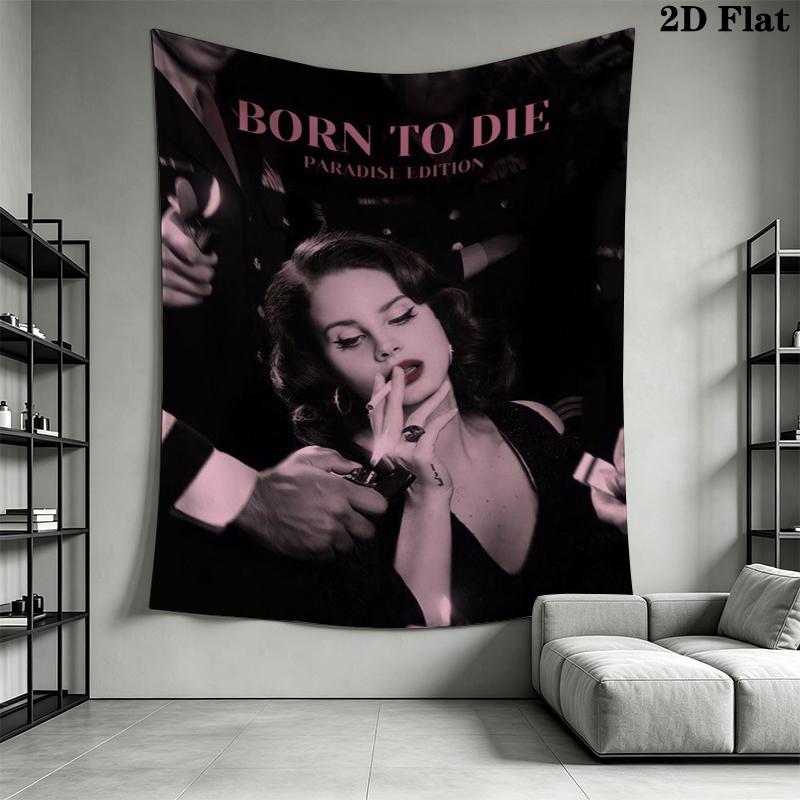 Lana Del Rey Wall Tapestry Aesthetic Wall Hanging Printed Fabric Blanket Decorative Tapestries for Bedroom Living Room Home Decor