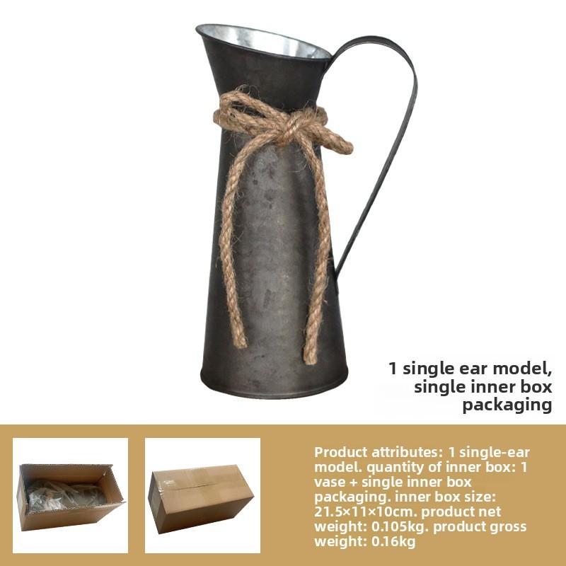 

Винтажное Ведро для Цветов Садовый Горшок из Металла для Домашнего Декора Single Ear