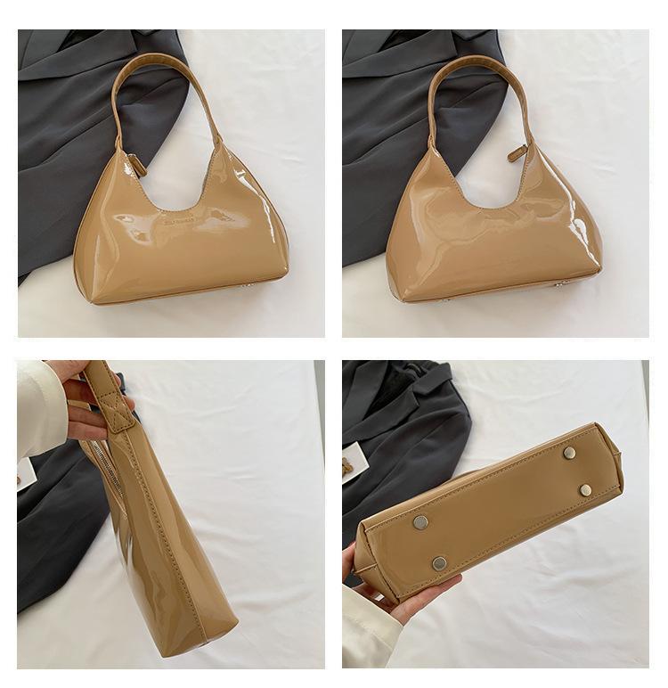 Women Burgundy Shoulder Bag Luxury Design Wine Red Half Moon Handbag Fashion Pu Leather handbag Small Crescent Underarm Bags New