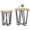 Side Table Set 2 Pcs Artisan Oak & Black