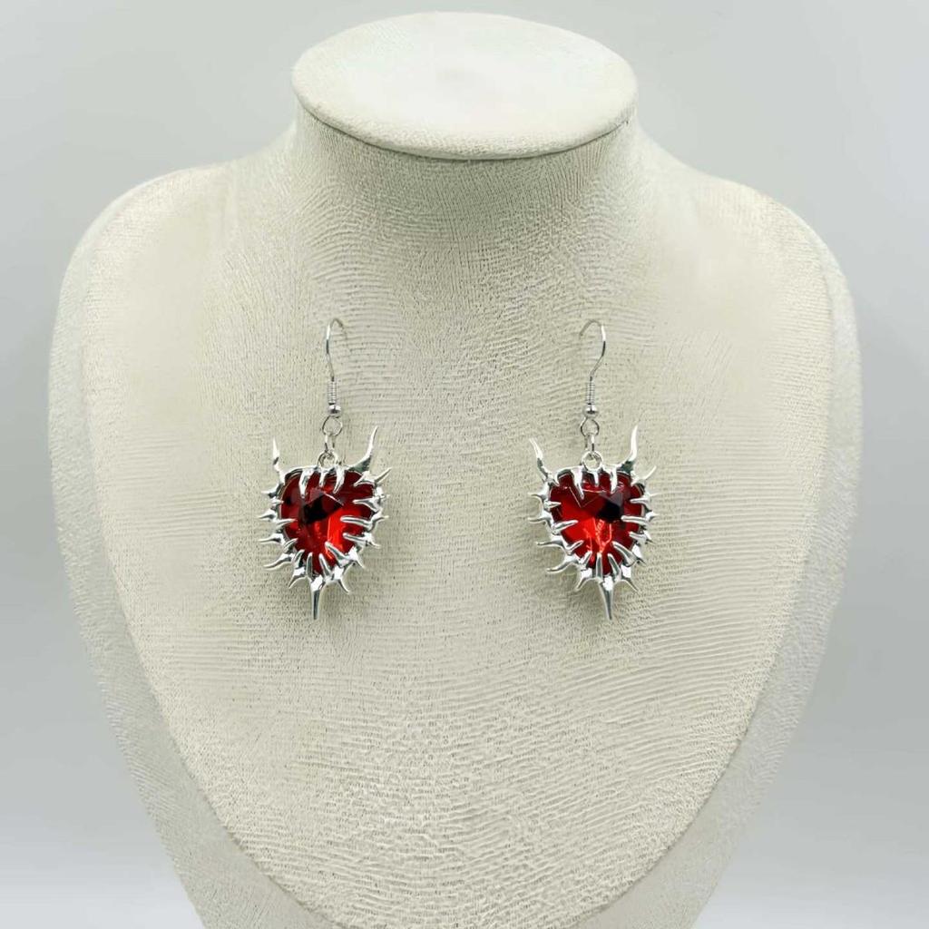 Gothic Heart Thorns Dangle Earrings - European/American Trendy Style