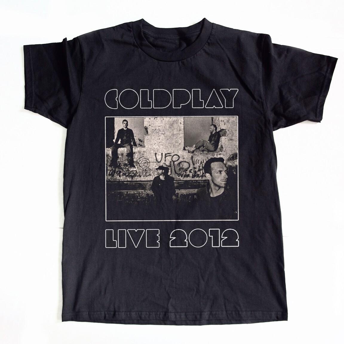 COLDPLAY LIVE 2012 Rock Band Black T-Shirt Size S-5XL M
