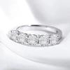 White Gold D Color 4mm Moissanite Ring for Women 1.5CT Stone Match Diamond Wedding Band Bride S925 Silver GRA