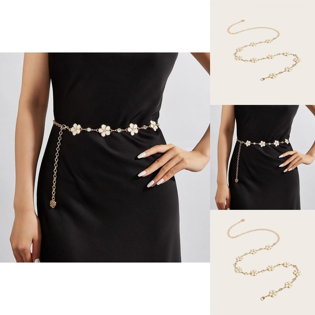 Summer Floral Metal Waist Chain Accessory For Womens Fashion