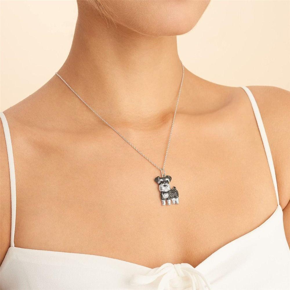 Cute Maltese Dog Pendant Necklace Exquisite Aesthetic Neck Accessories Fashion Necklace  Gifts