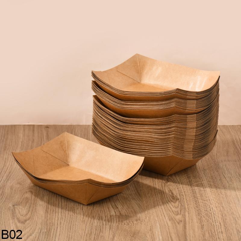 

5 шт. одноразовых мисок для закусок, кондитерских мешков, крафт-бумаги, подносов для десертов и тортов, подносов для еды, маслостойких картонных коробок, столовых приборов для вечеринок 5pcs