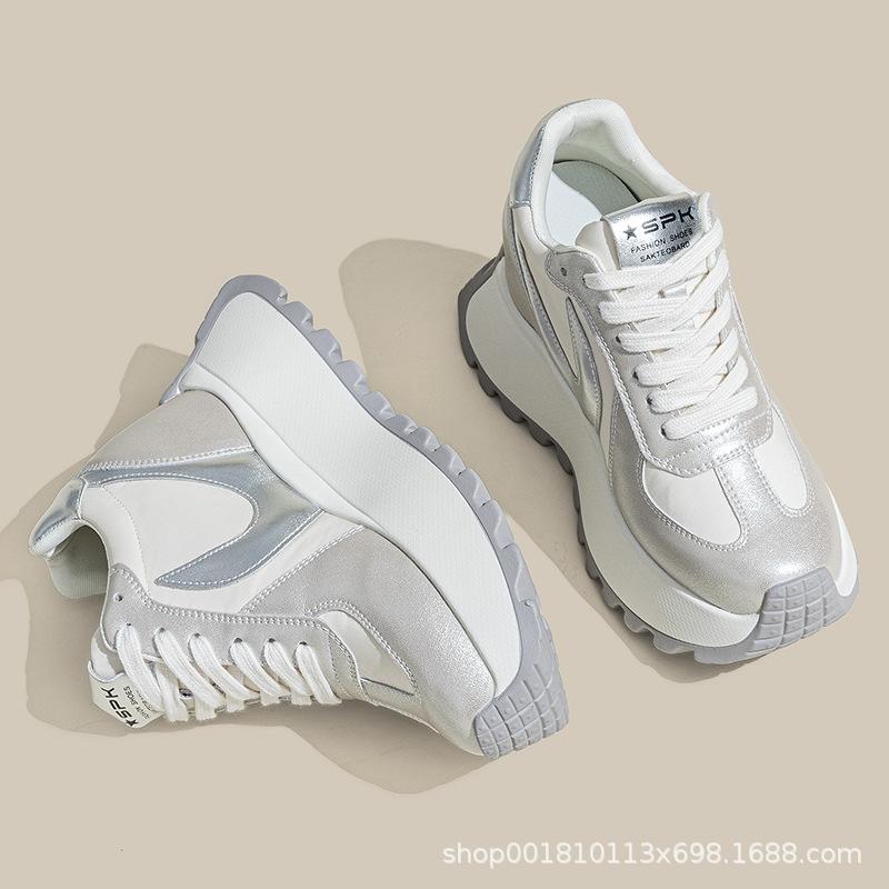 Inner heightening women's shoes 8cm new breathable dad shoes platform mesh small sports casual shoes women A8878