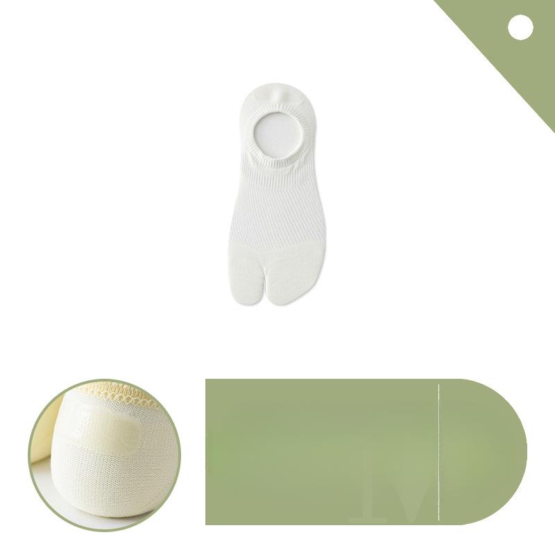 Women's Summer Thin Mesh Breathable Shallow Mouth Boneless Two Toe Socks