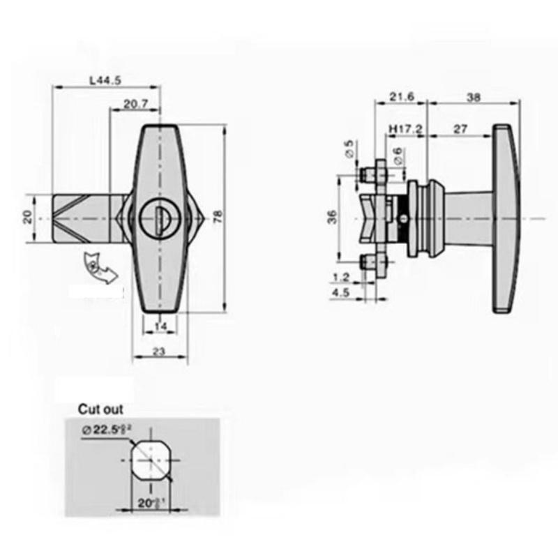 Truck T-handle Lock with Keys Trailer Latch Camper RV Door Replacement Driving Security Electrical Controller Cabinet