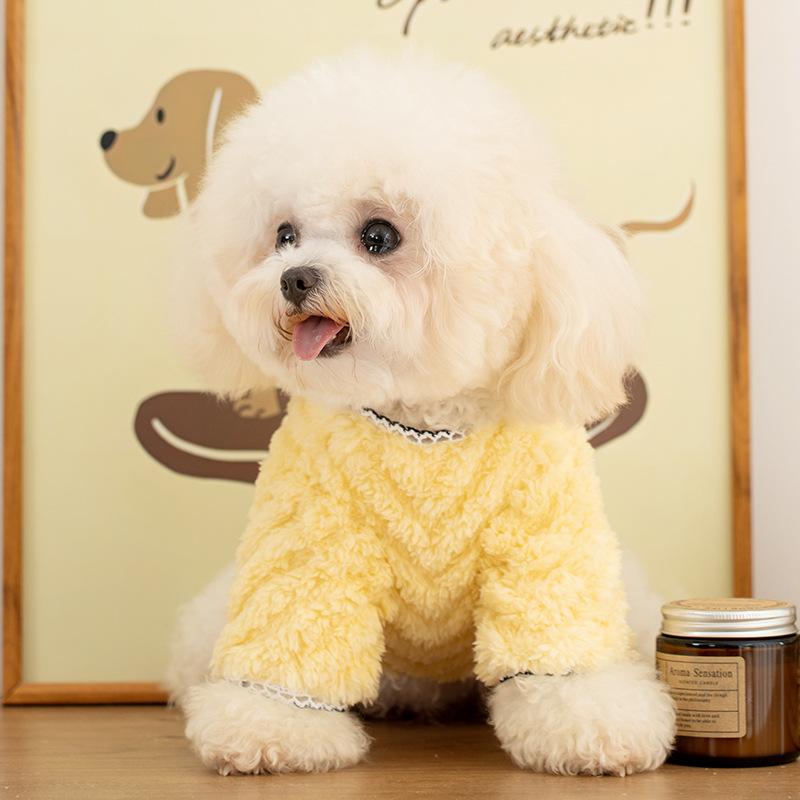 Cute Bear Autumn and Winter Thickened Warm Two-legged Cotton-padded Fleece Coat Cat Bigbear Puppy Pet Dog Dog Clothes