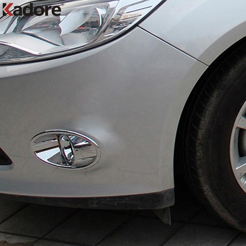For Ford Focus 3 2012 2013 2014 2015 ABS Chrome Front Fog Light Lamp Cover Trim Head Foglight Molding Trims Car Styling 2pcs