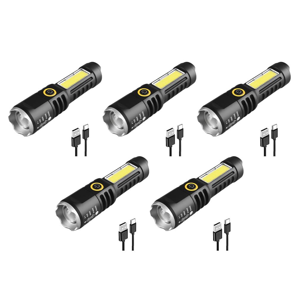 1-6PCS Mini LED Flashlight COB+XPE Portable Flashlight Camping Light Focus Light Torch Outdoor Waterproof Emergency Pocket Light