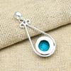 Blauer Türkis Edelstein Handgefertigt 925 Sterling Silber Schmuck Anhänger Charm Geschenk für Mama