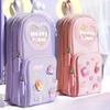 6 Pockets 3 Layers Pencil Case Large Capacity Organizer Storage Bag Cartoon Pen Box  Students