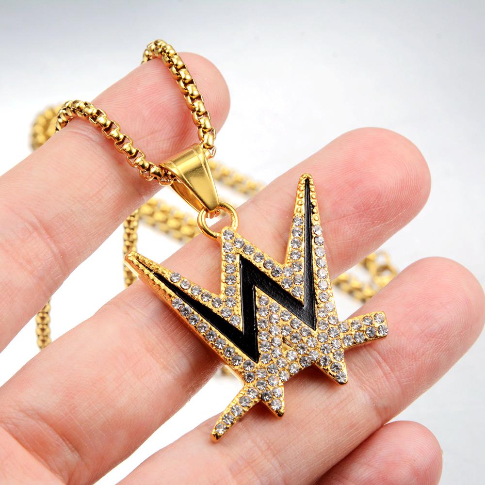 Versatile Titanium Steel Letter W Necklace for Men and Women - Casual Hip Hop Pendant for Couples