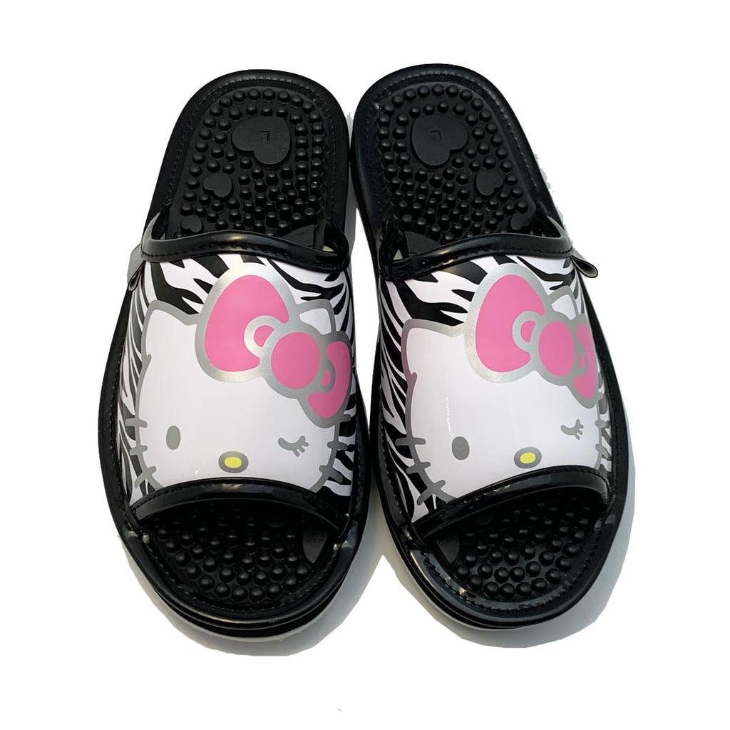 Healthy Sanrio Animal Design SAHS004 Hello Size Japanese-made Sandals, (Black Kitty, 25.0 cm)