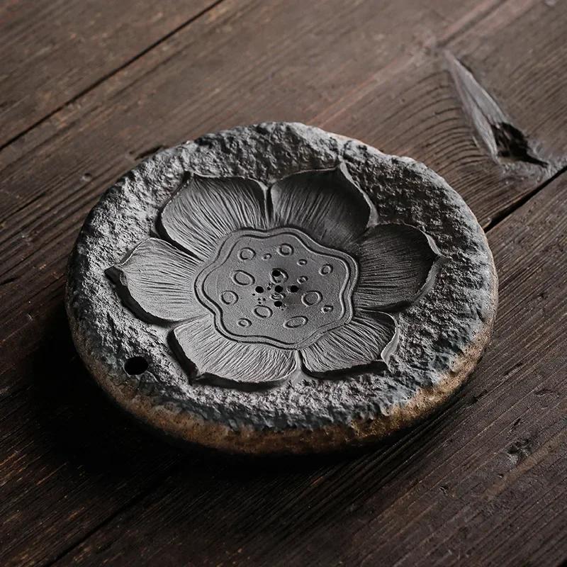 

Bearing Zen Handmade Retro Coarse Pottery Firewood Gilded Kung Fu Disk Pot Torr Serving Tray Tea Table Tea Tray