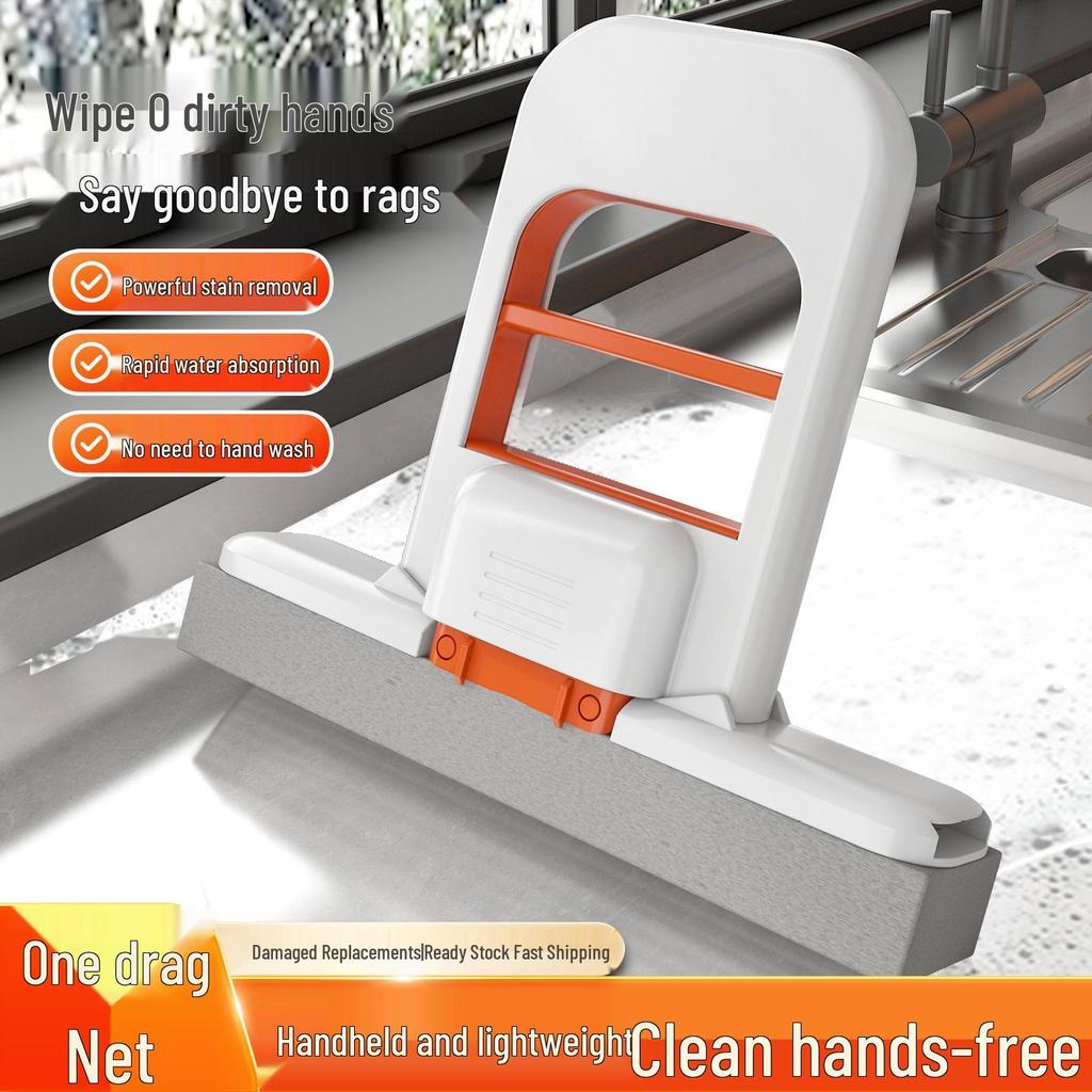 Compact Dual-Use Hand-Free Spray Mop for Dry & Wet Indoor Cleaning
