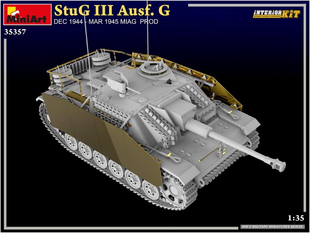 MiniArt Scale German III December 1944 March Full Interior Plastic Model MA35357 1/35 Sturmgeschütz Ausf. G, - 1945, MIAG, Kit,