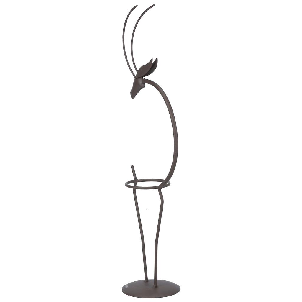 Hjortformad Smidesjärn Växtställ Transparent Glas Hydroponisk Växtvas för Vardagsrum Typ B