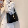 Fashion Retro Shoulder Bag Spicy Girl Vintage Underarm Bag Pure Color Shoulder Bag  Streetwear