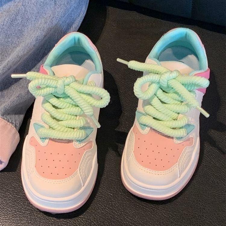 Popular Little White Shoes for Women 2025 Spring New Students Casual Breathable Versatile Heightening Thick-soled Chic Muffin Shoes for Women
