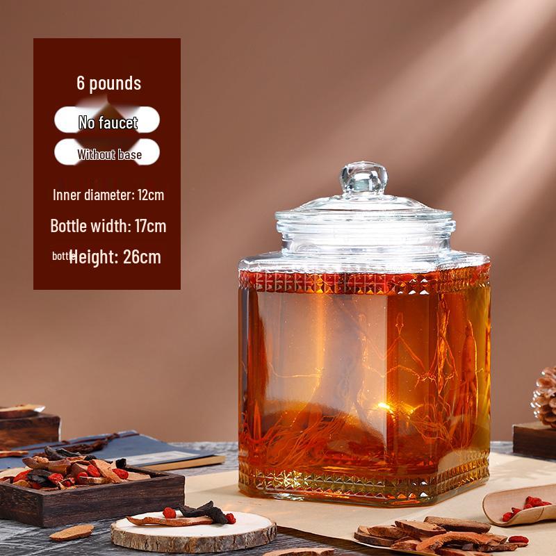 Sealed Sparkling Wine Bottle with Faucet - Household Ginseng Wine Jar & Baijiu Container