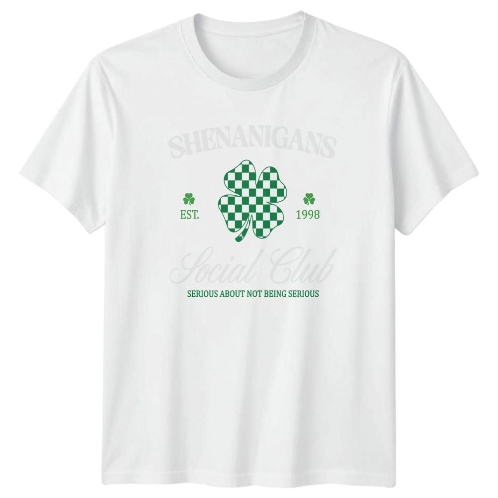 Shenanigans Social Club Serious About TShirt Retro Clover St Patricks Day S