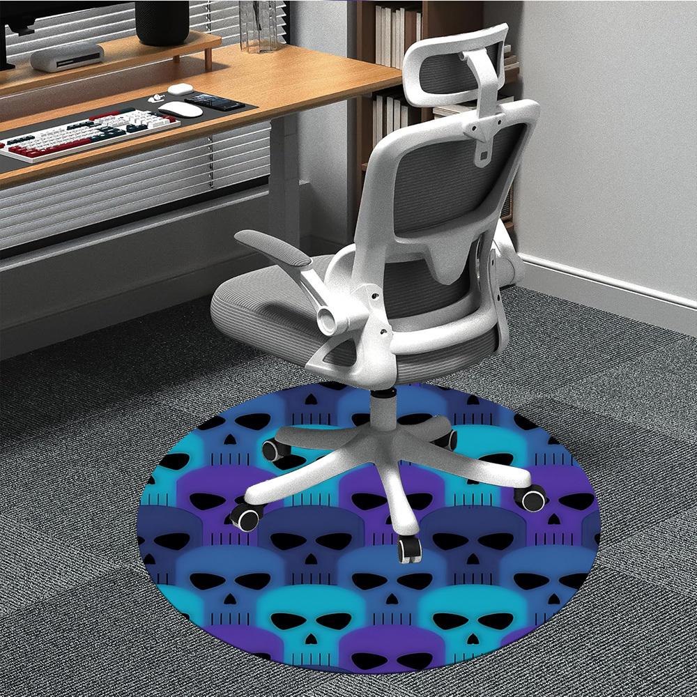 

1pc Skull Pattern Chair Carpet for Office, Soft Flannel Throw Mat, Perfect for Office, Holiday Party Decoration Choice yy260209094 80cm by 80cm