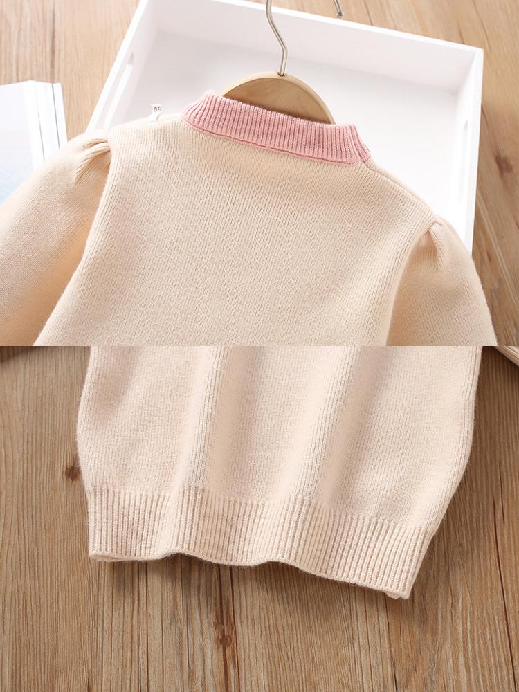 Stickad barntröja Moderiktiga och söta babykläder Höst Varm babyuppsättning Barnkläder 2 st