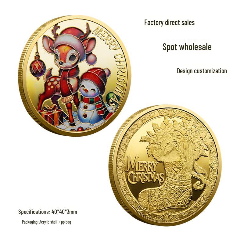 Christmas Santa Claus Commemorative Coin - Holiday Gift and Lucky Medal