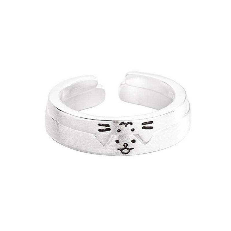 Fashionable Couple Rings Accessory Eye catching Alternative Couple Rings Stylish Silver Rings for Pet Lovers