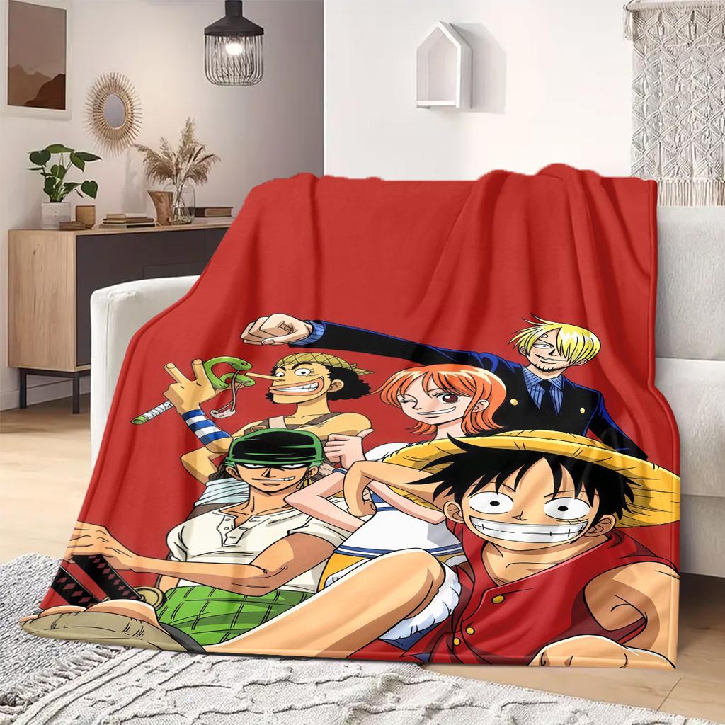 Luffy D Print Blanket Warm Comfortable Flannel Blanket Suitable for Bedrooms,Sofas, Beds,Chairs,Travel -QIAO43