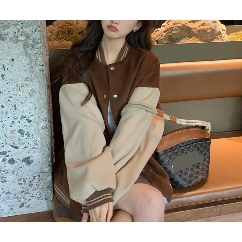 Nuovo Maglione Cappotto Donna Studenti Largo Joker Coreano Retrò Giacca Uniforme da Baseball