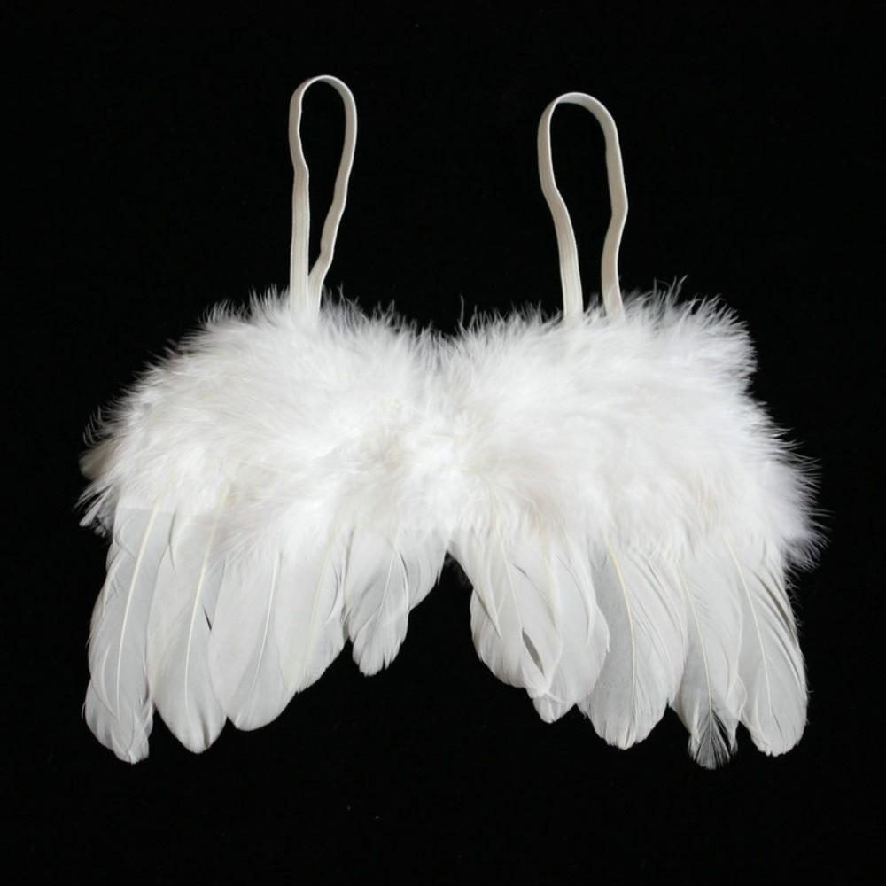 5Pcs White Feather Angel Wings Hanging Christmas Tree Ornaments Christmas Tree Decor