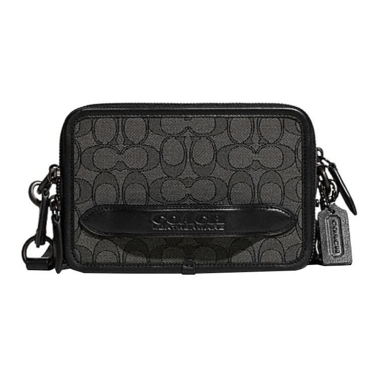 COACH Charter Fabric With Cow Leather Crossbody Bag, Shoulder Bag Small Men's Black CC069-MI5