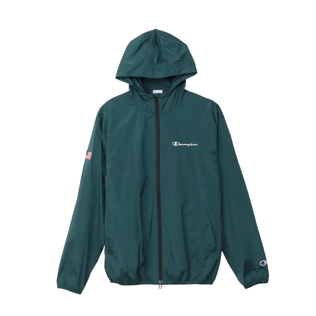 Champion Long Sleeve Stretch Windproof and Hooded Jacket with Embroidered Script Golf Water-Repellent Logo, Outerwear, C3-CG601-540-XL