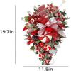 Weihnachts-Zuckerstangen-Kranz für die Haustür Rot Weiß Tropfenförmiger Girlande Zuckerstange Weihnachts-Treppenhaus-Dekorationen Weihnachts-Kranz