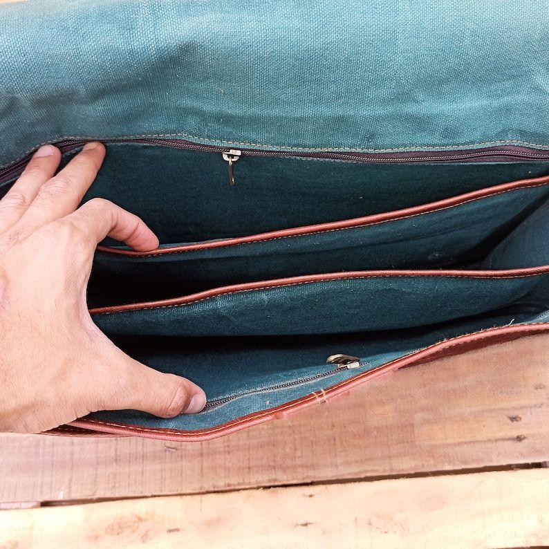 Кожаная мужская сумка-мессенджер — фото 6