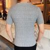 Men's Short-Sleeve Wool Knit Sweater - Spring/Autumn Trendy Lightweight Base Layer Top