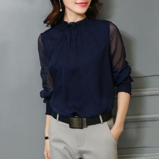 Spring Shirt Back Button Workwear Skin-touching Trendy Elegant Lady Casual Blouse Streetwear